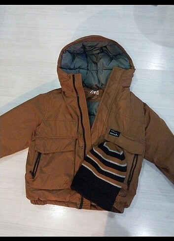 10 Yaş Beden Zara mont sapka