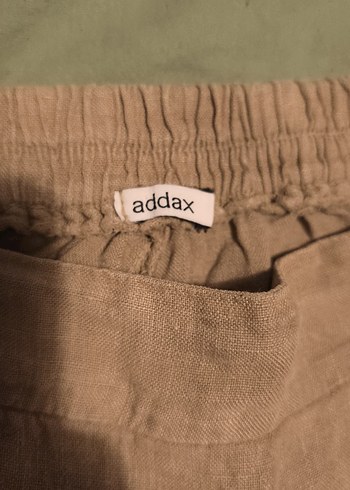 Bej Keten Mini Şort Etek - Görsel 2