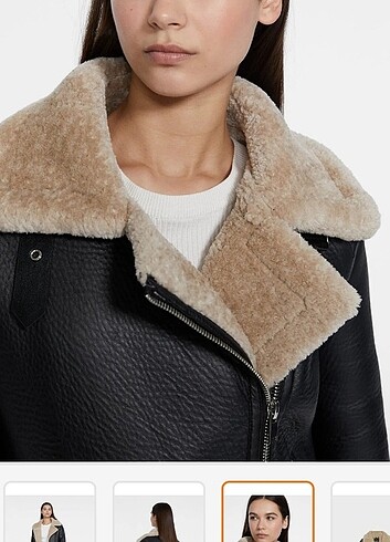 Stradivarius Stradivarius Suni Kürklü Biker Ceket