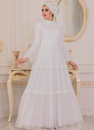 Tesettür nikah elbisesi