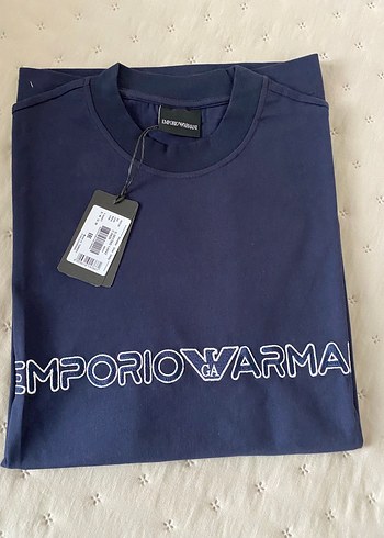 Emporio Armani Lacivert Bisiklet Yaka Tisort