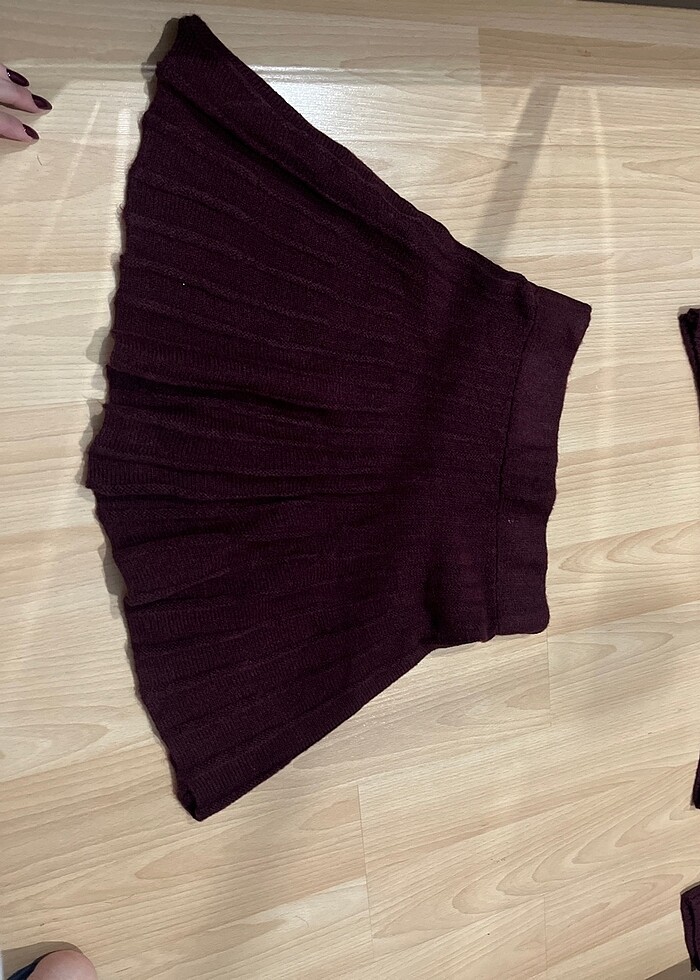 Bordo kazak etek takım - Görsel 2