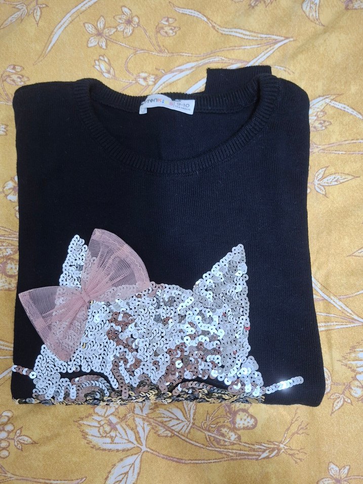 Payetli Kedi Figürlü Kedi Aksesuarı - Görsel 3