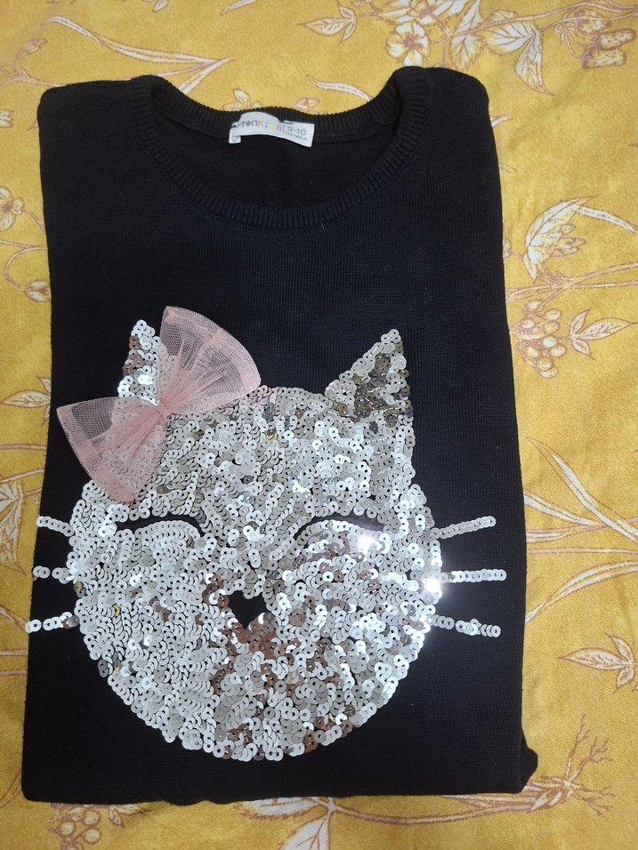 Payetli Kedi Figürlü Kedi Aksesuarı - Görsel 4