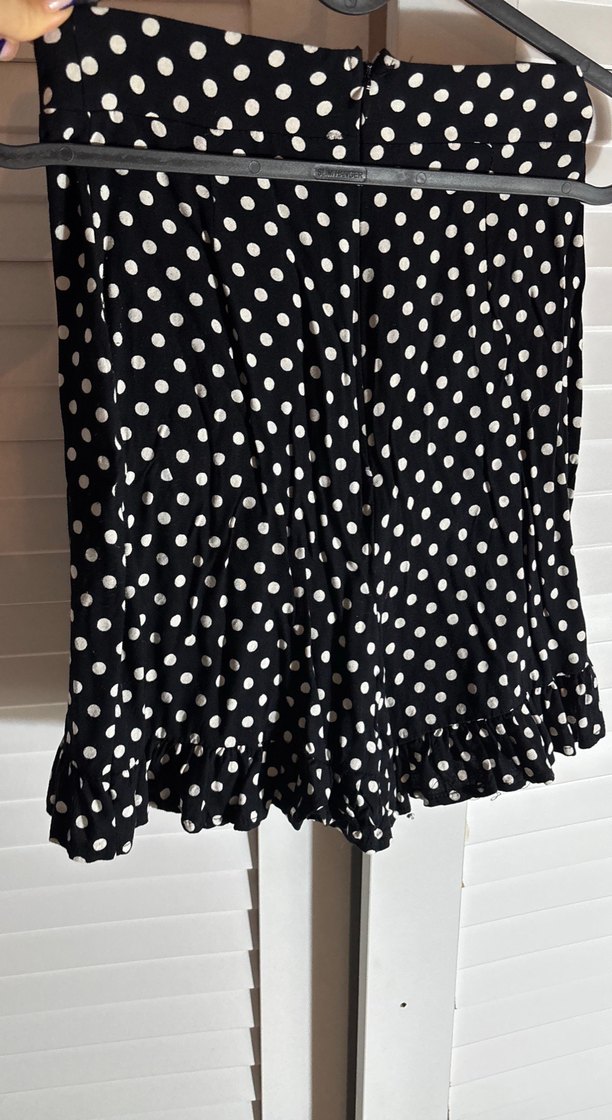 Trendyol milla Düğmeli Siyah Puantiyeli Mini Etek - Görsel 5
