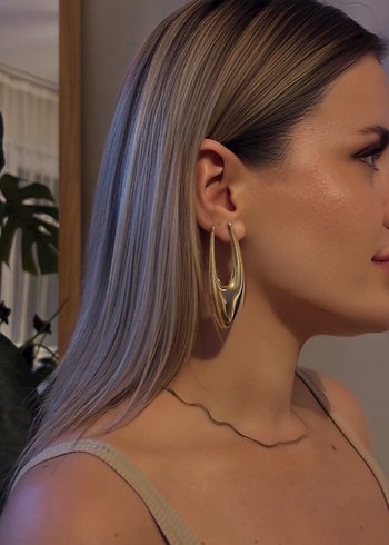 Flow gold Küpe - Görsel 2