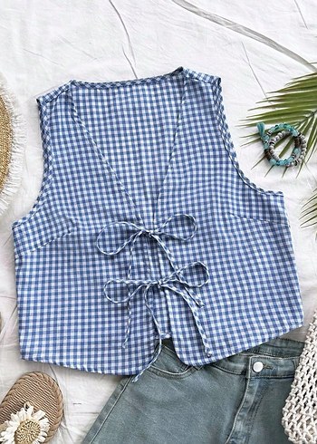 Sheinside Bağcıklı Petite Bluz #Pinterest