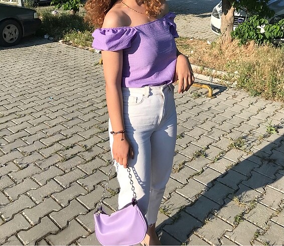 Diğer Lila modanna yaka bluz