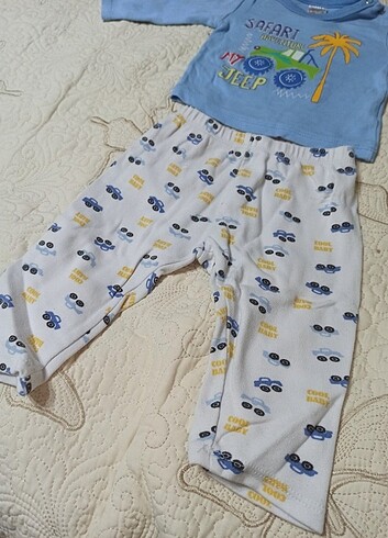 9-12 Ay Beden çeşitli Renk Erkek Bebek Pijama Takımı 
