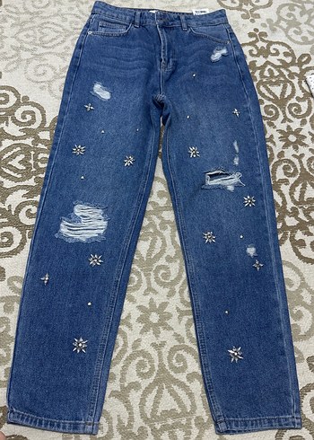 Mango Yildizli Mavi Denim Jean