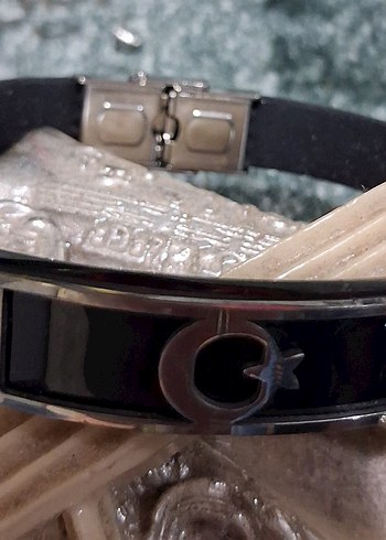 Erkek Siyah Rock Punk Bileklik - Görsel 2