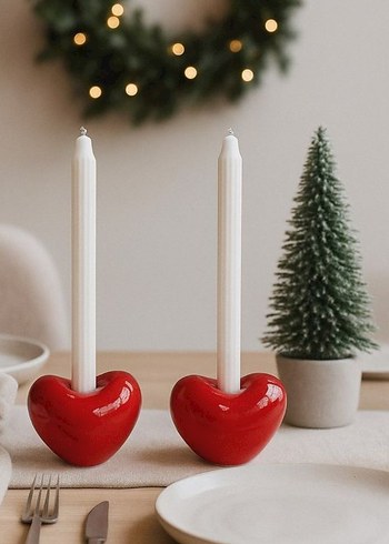 Kalp Şamdan mumluk - Görsel 2