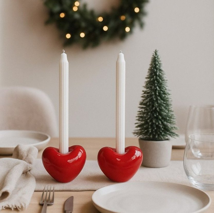 Kalp Şamdan mumluk - Görsel 2