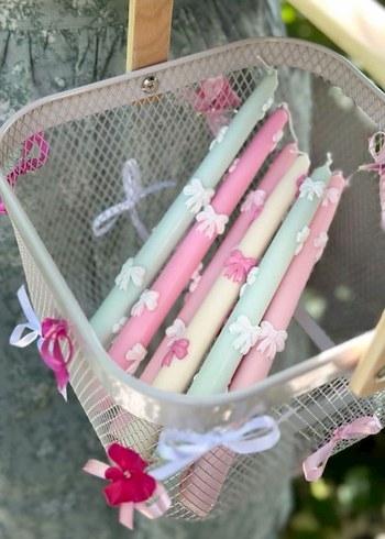 DEKORATİF Mumlar, kurdeleli mum - Görsel 7