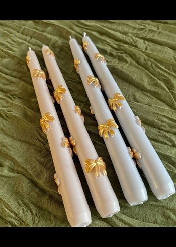 DEKORATİF Mumlar, kurdeleli mum - Görsel 5