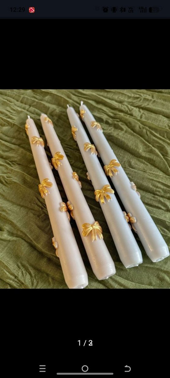 DEKORATİF Mumlar, kurdeleli mum - Görsel 5