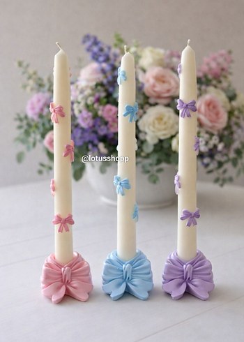 Fiyonk Detaylı Şamdan mumluk & Dekoratif Mumlar - Görsel 2