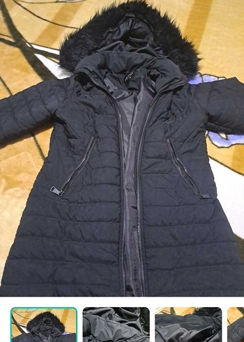 LC Waikiki Siyah Kapusonlu Sisme Mont