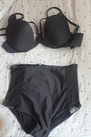 yüksek bel siyah bikini
