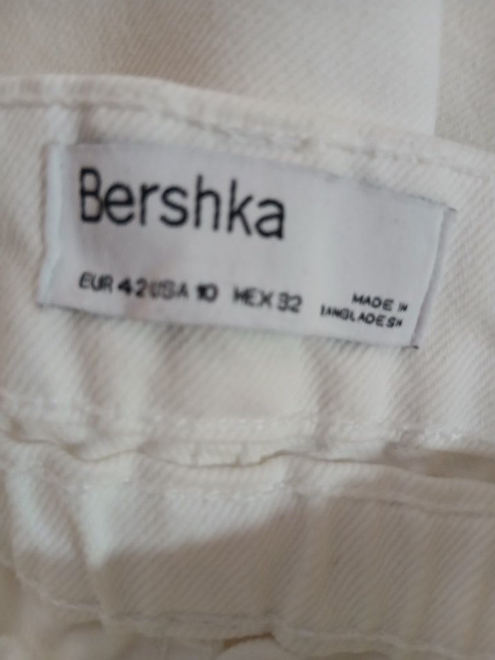 Beyaz Pamuklu Kadın Mini Denim Şort - Görsel 4