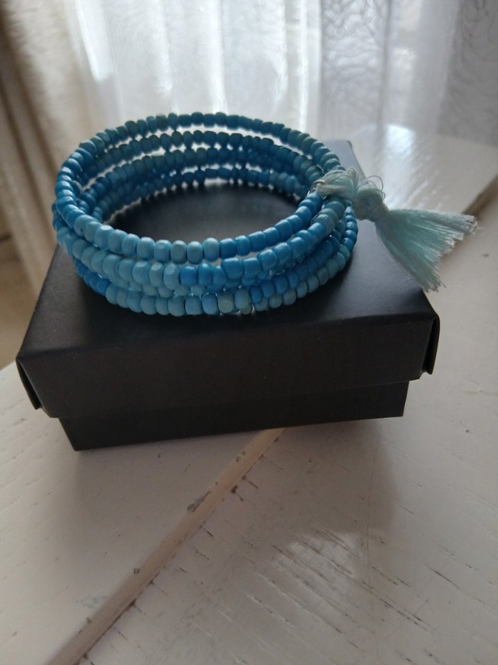 Turkuaz Boncuklu Bohem Bileklik - Görsel 3