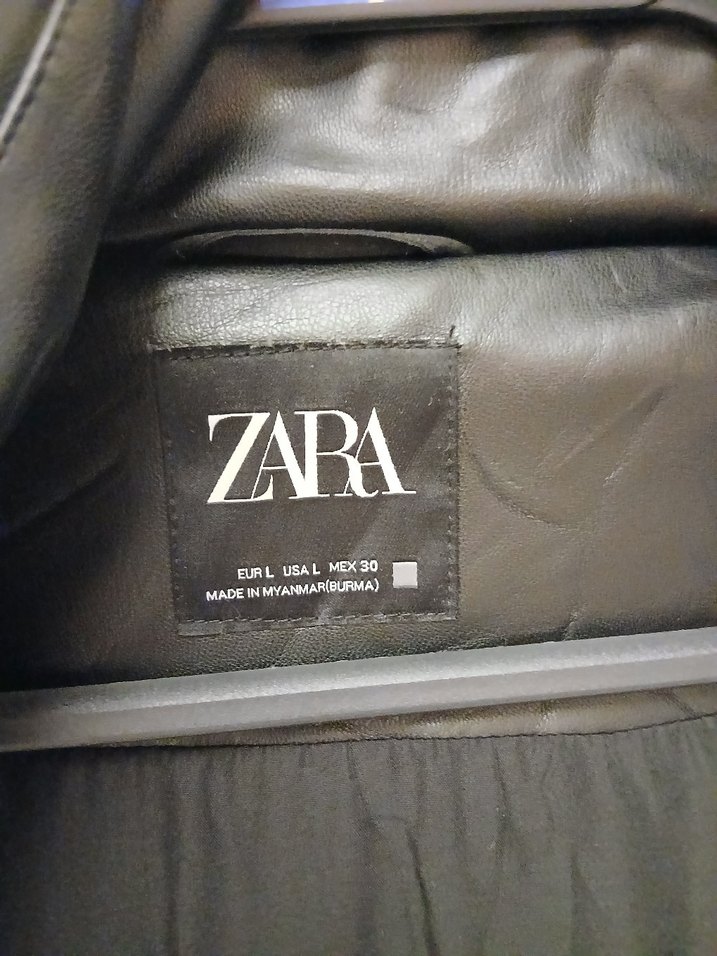 Zara Siyah Deri Midi Kadın Kışlık Mont - Görsel 2