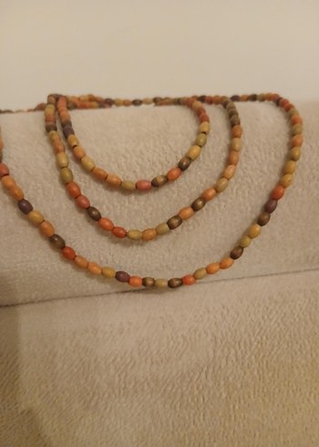 Uzun Çok Renkli Boncuklu Bohem Kolye - Görsel 3