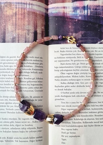 Accessorize ametist doğaltaş kolye handmade