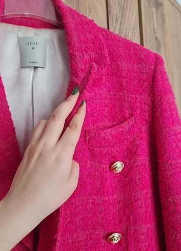 m Beden Pembe tüvit blazer ceket Quzu