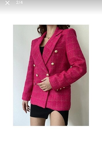 m Beden pembe Renk Pembe tüvit blazer ceket Quzu
