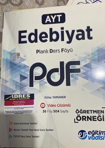 AYT Edebiyat Planlı Ders Föyü PDF Kitap