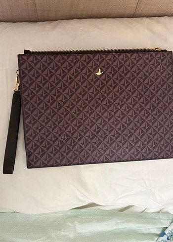 Beymen Club Sik Geometrik Desenli Koyu Mor Clutch