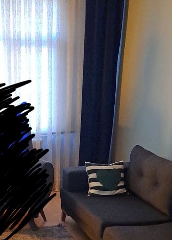 Koyu Mavi Modern Fon Perde - Görsel 2