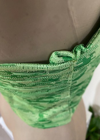 Yeşil Drapeli Halter Yaka Mini Büstiyer - Görsel 7