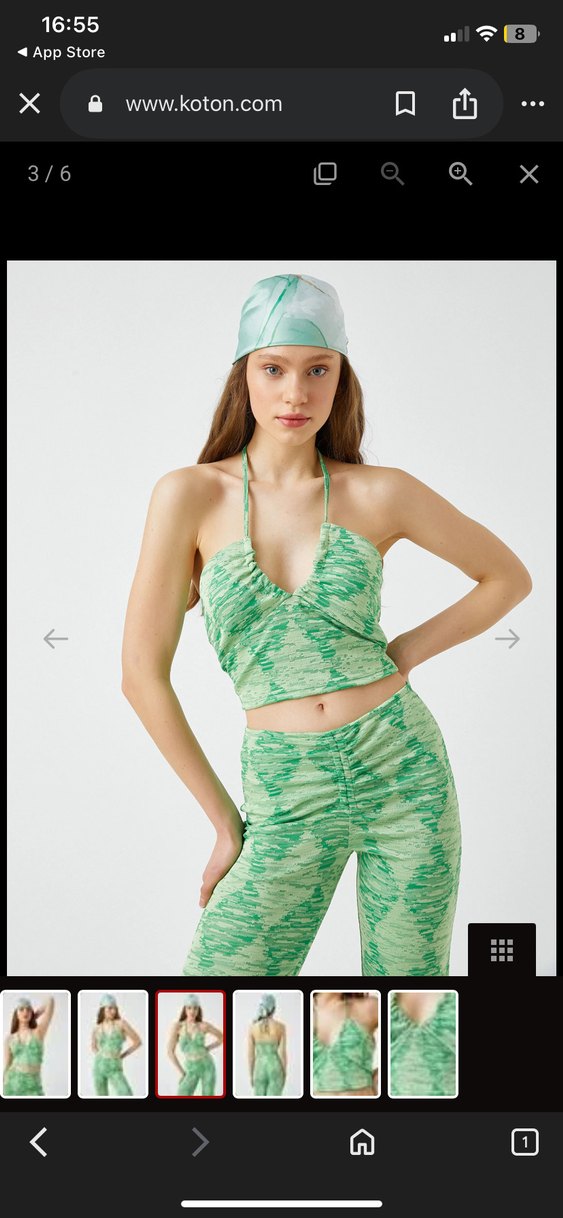 Yeşil Drapeli Halter Yaka Mini Büstiyer - Görsel 4