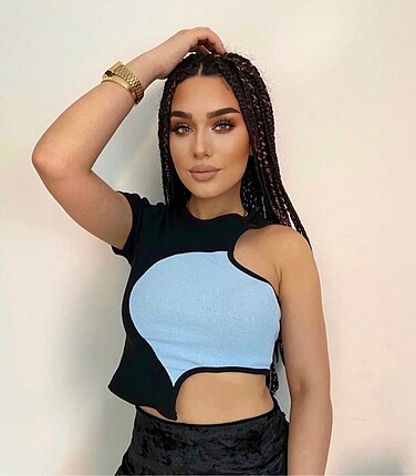 Mavi Asimetrik Crop