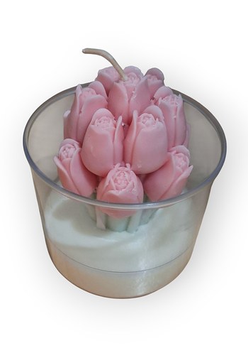 Pembe Gül Tasarımlı Mum