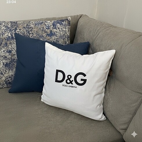 D&G logo baskılı kırlent 1ad - Görsel 2