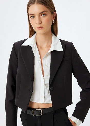 Koton Kadin Crop Blazer Ceket