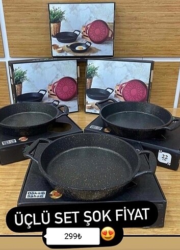 Üçlü granit tava seti 