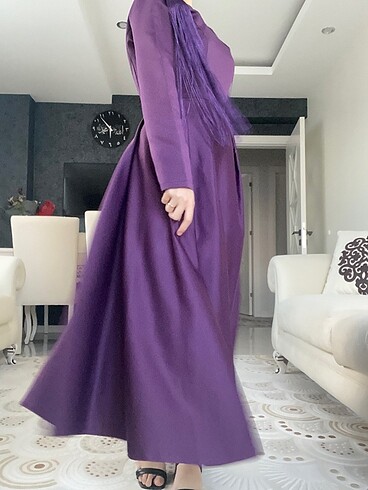 xs Beden mor Renk Tesettür abiye