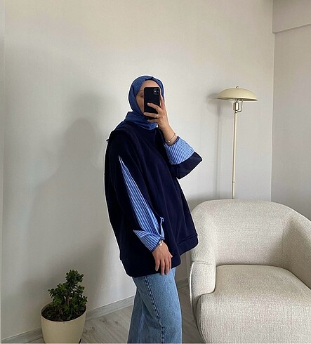 Gömlek detaylı sweatshirt