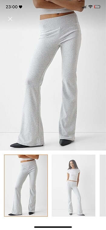 bershka beli fitilli ispanyol paça pantolon
