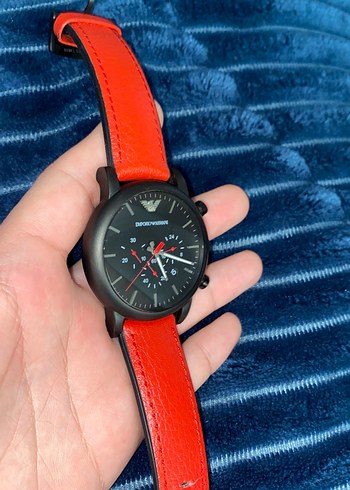 Armani Kirmizi Kayisli Erkek Spor Saat Armani