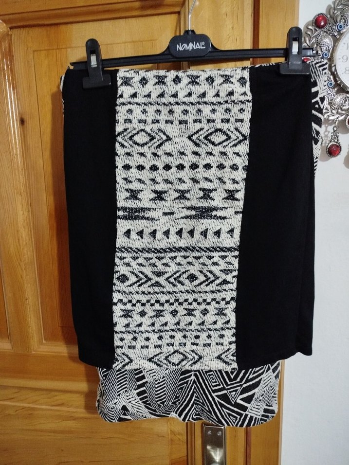 Kadın Zebra Desenli Kemerli Mini Etek - Görsel 4