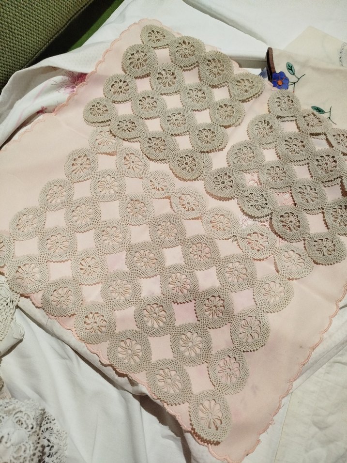 Vintage Dantel İşlemeli El Yapımı Örtü - Görsel 4
