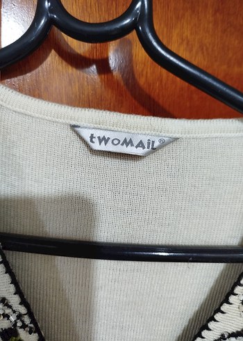 Nakışlı V Yaka Bohem Triko Tunik - Görsel 5