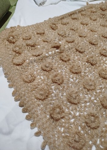 Bej Örgü Kadın Şal - Görsel 5