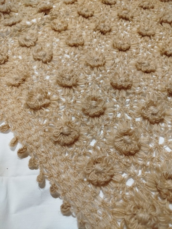 Bej Örgü Kadın Şal - Görsel 4