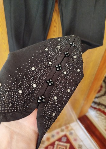 Siyah Payetli Kadın Tayt - Görsel 5